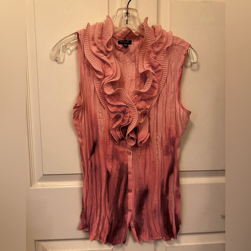 Ruffle Shirt Pink and Salmon - M